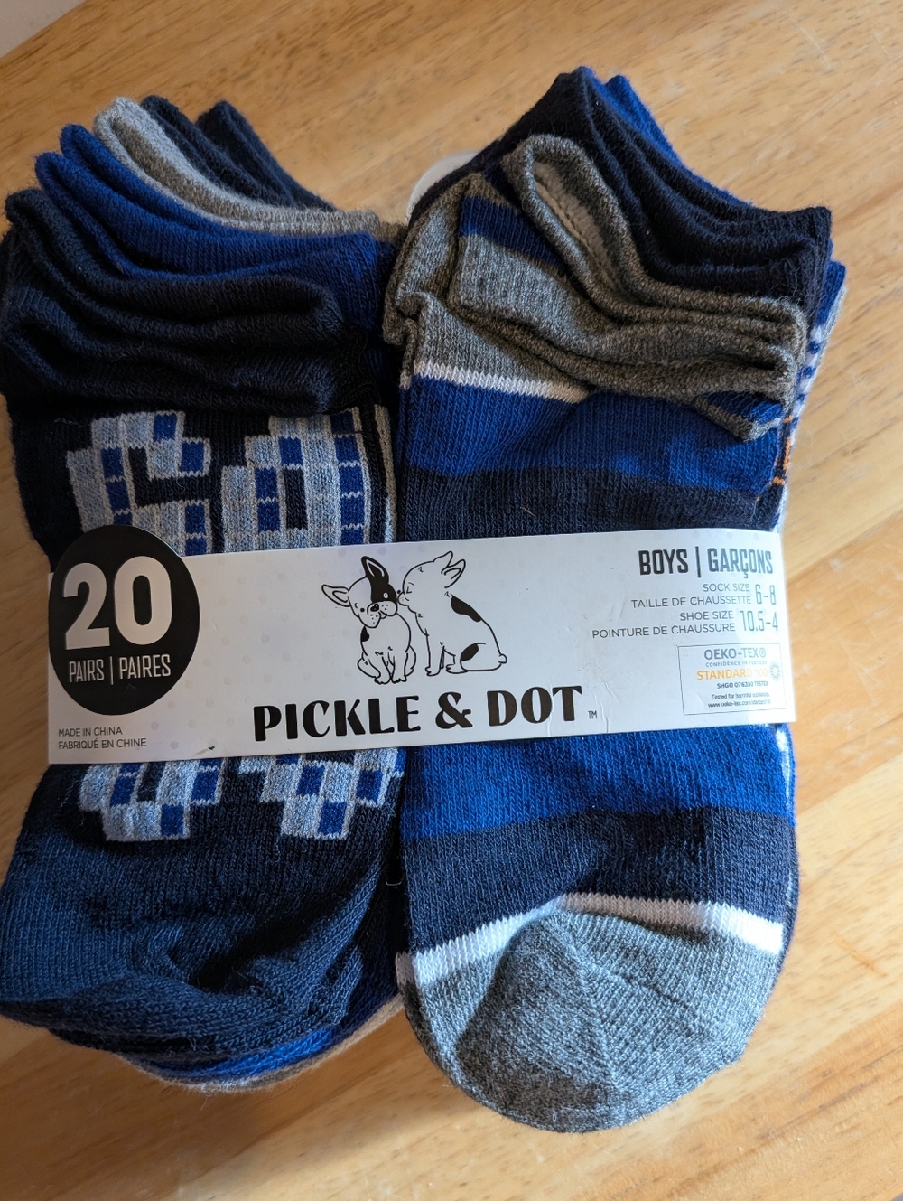 Boys' Blue and Gray No-Show Sock Pack - 20 Pairs